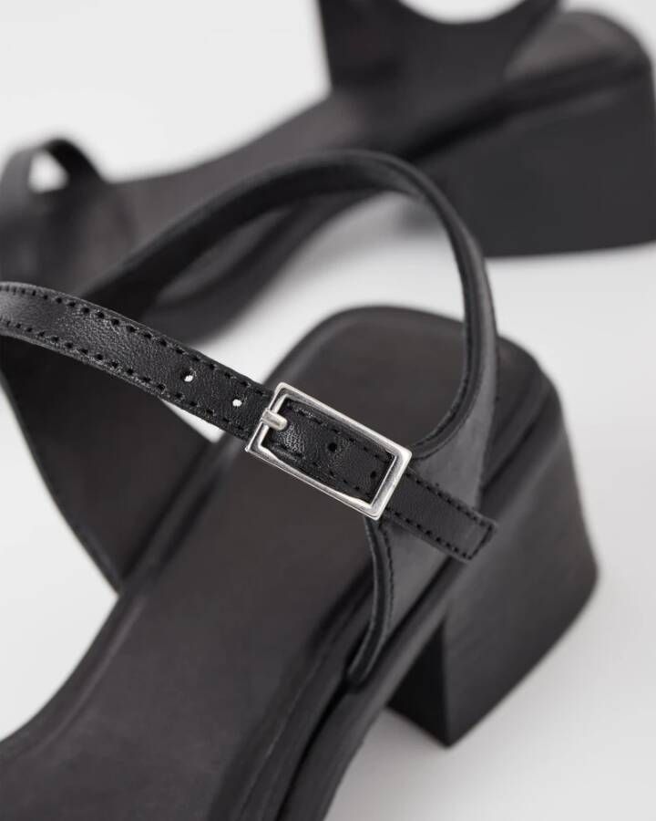Vagabond Shoemakers Moderne Middenhak Leren Sandalen Zwart Black Dames