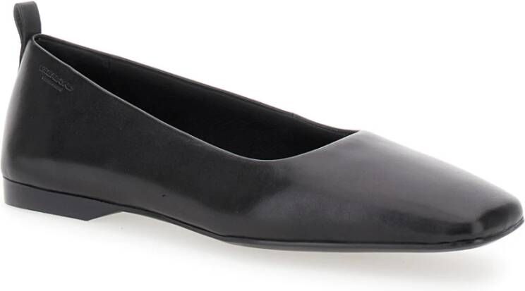 Vagabond Shoemakers Zwarte Leren Platte Schoenen Delia Black Dames