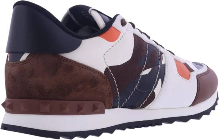 Valentino Garavani Sneakers van synthetisch leer en suède Bruin Heren