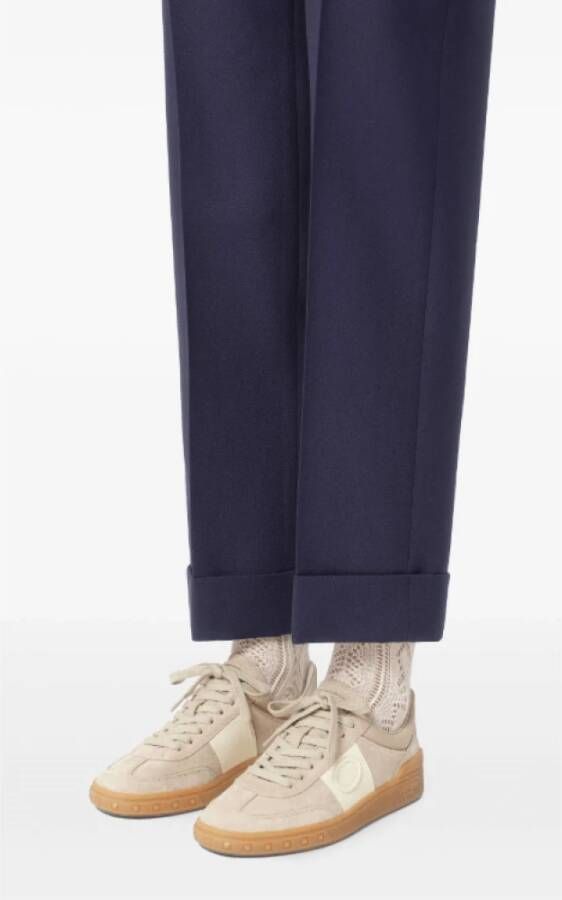 Valentino Beige Sheepskin Panelled Sneakers