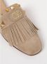 Valentino Garavani Beige Fringe Mules Suède Sandalen - Thumbnail 2