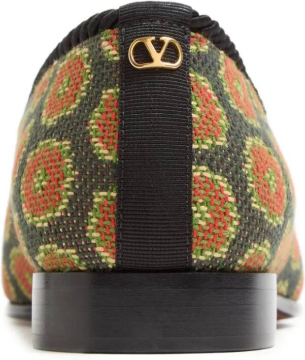 Valentino Garavani Bloemige platte schoenen met bies