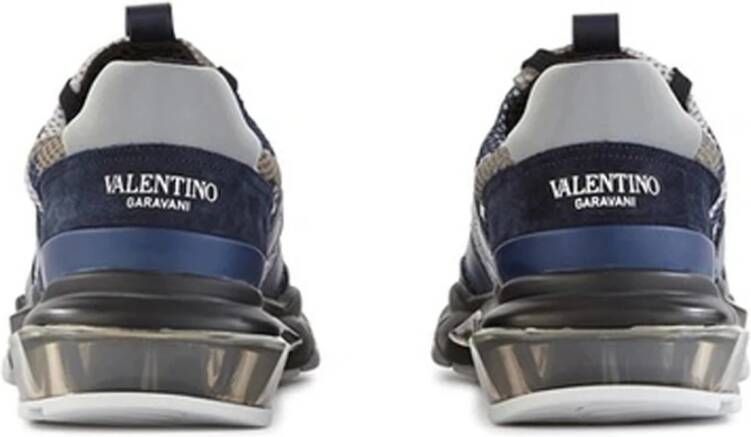 Valentino Garavani Bounce Sneakers met leren detail Blue Heren