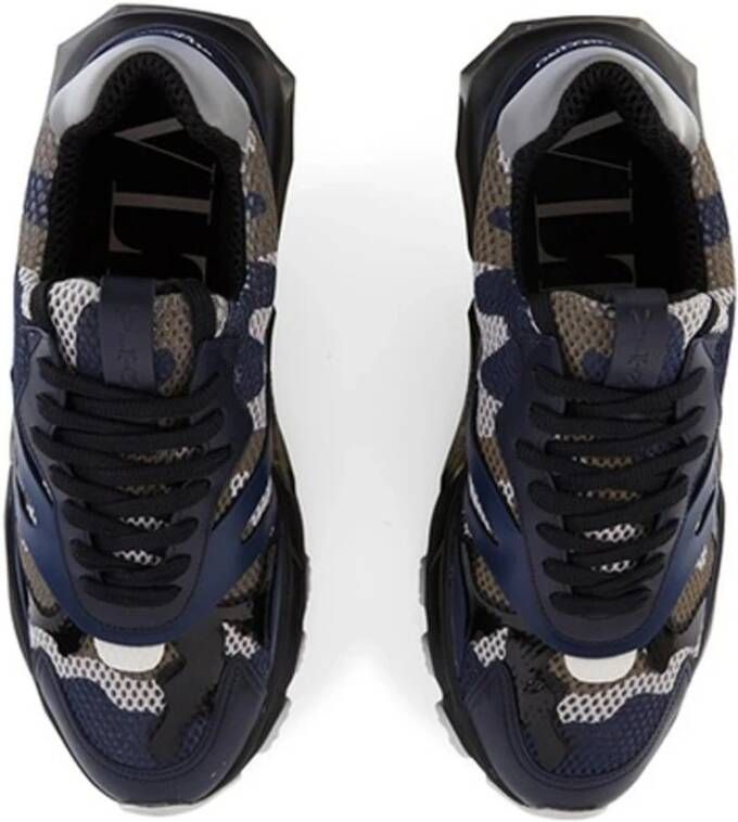 Valentino Garavani Bounce Sneakers met leren detail Blue Heren