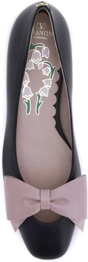 Valentino Garavani Bowow Leren Ballerina's met Contrasterende Strik