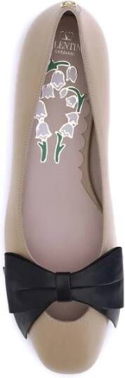 Valentino Garavani Bowow Leren Ballerina's met Contrasterende Strik