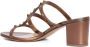 Valentino Garavani Bruin Leren Blokhak Sandalen - Thumbnail 2