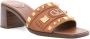 Valentino Garavani Bruin Leren Sandalen Middel Blokhak - Thumbnail 2