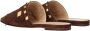 Valentino Garavani Bruin leren slippers sandalen met franjes - Thumbnail 2