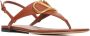 Valentino Garavani Bruin Leren Teenslippers Brown Dames - Thumbnail 2