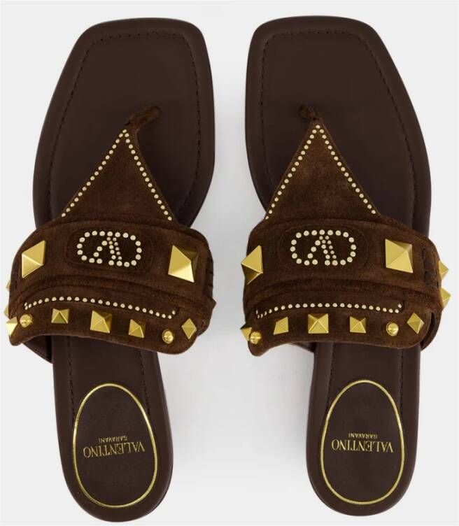 Valentino Garavani Bruine Gips Gietvorm Teenslippers