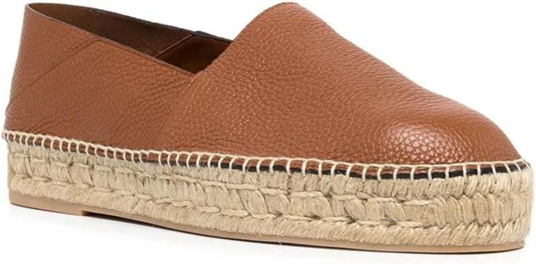 Valentino Garavani Bruin Leren Espadrilles Aw23 Brown Heren