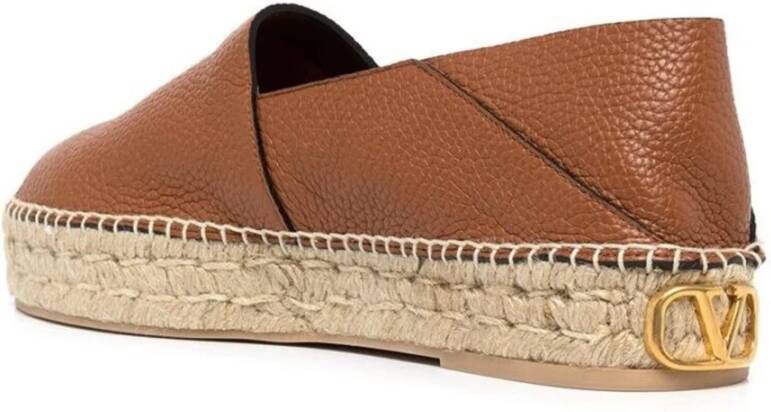 Valentino Garavani Bruin Leren Espadrilles Aw23 Brown Heren