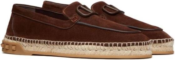 Valentino Garavani Bruine suède espadrilles met VLogo-signatuur