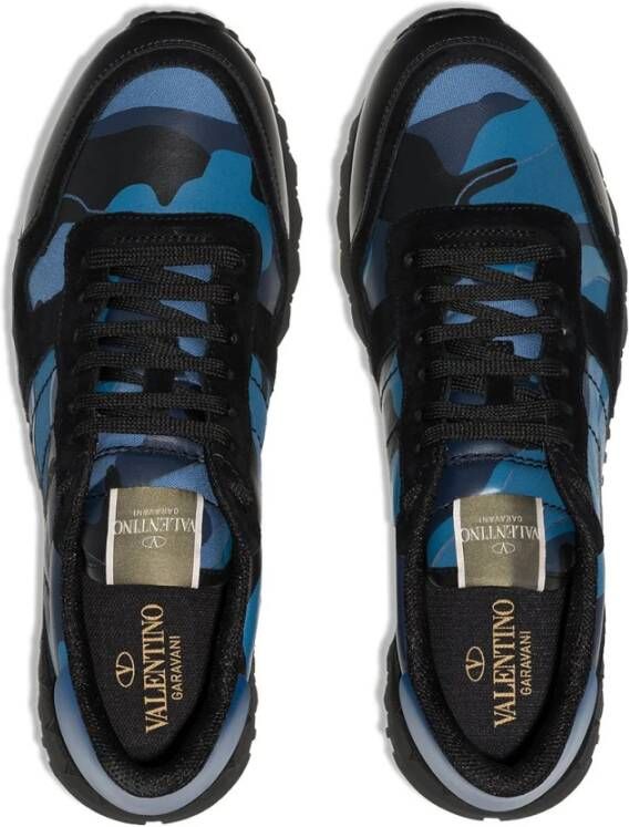 Valentino Garavani Camouflage Rockrunner Sneaker Blauw Heren