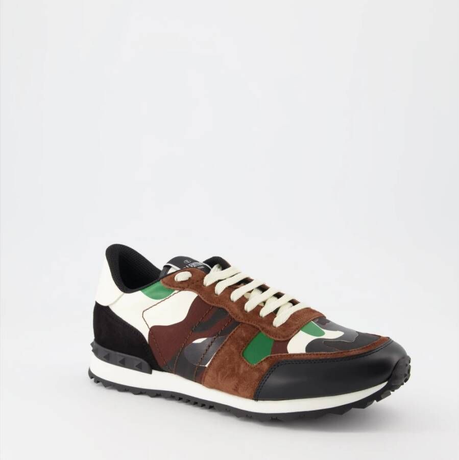 Valentino Garavani Camouflage Rockrunner Sneakers Green Heren