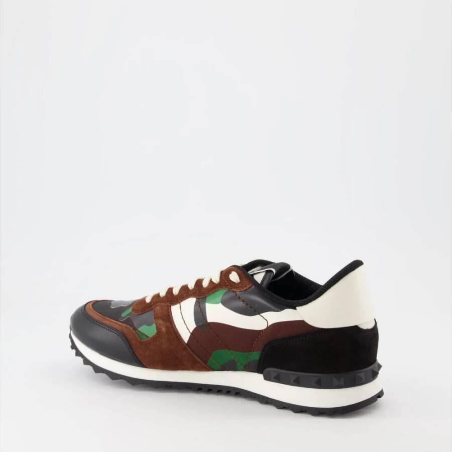Valentino Garavani Camouflage Rockrunner Sneakers Green Heren