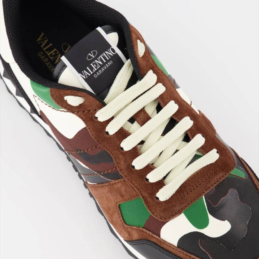 Valentino Garavani Camouflage Rockrunner Sneakers Green Heren