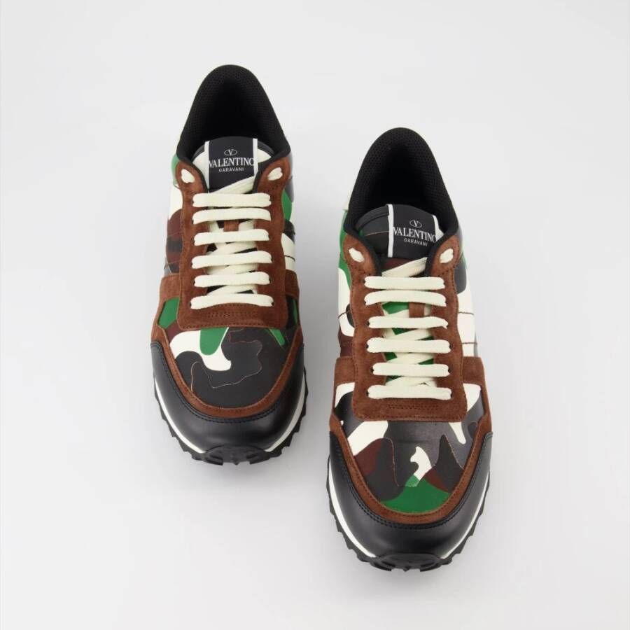 Valentino Garavani Camouflage Rockrunner Sneakers Green Heren