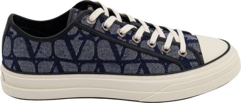 Valentino Garavani Blauwe Canvas Sneakers met Iconographe Motief Blue Heren