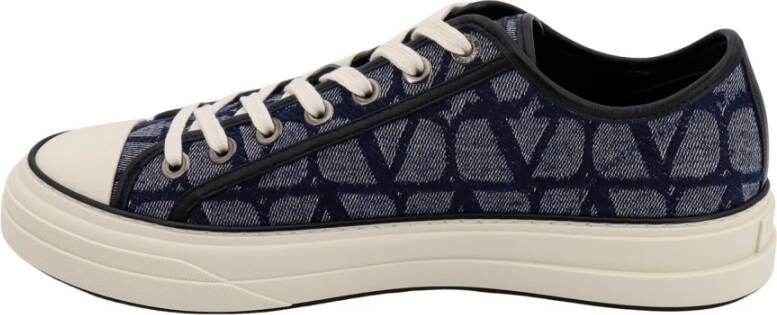 Valentino Garavani Blauwe Canvas Sneakers met Iconographe Motief Blue Heren