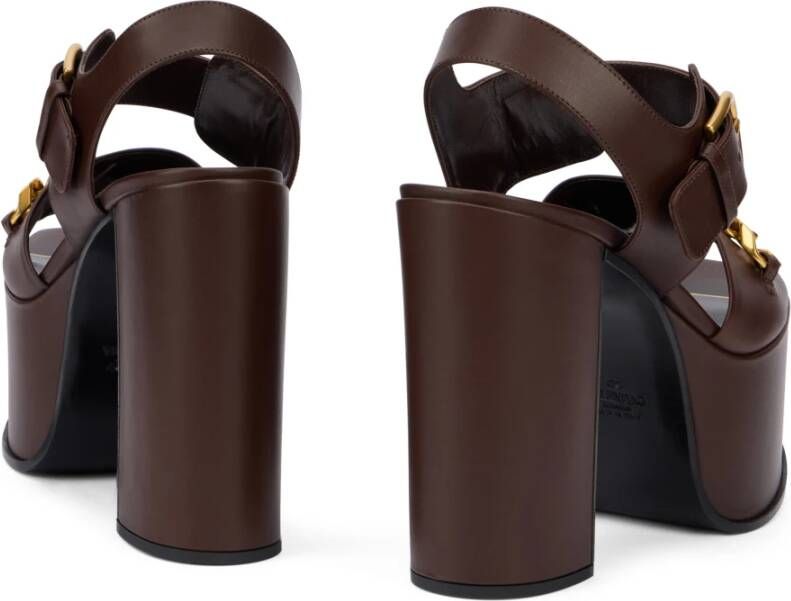 Valentino Garavani Donkerbruine Plateau Sandalen