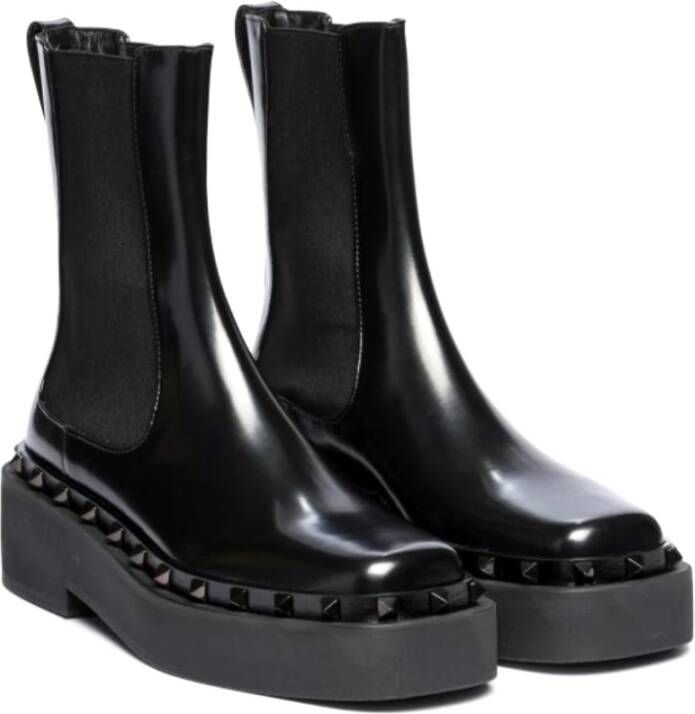 Valentino Garavani Elegante Leren Laars Black Dames
