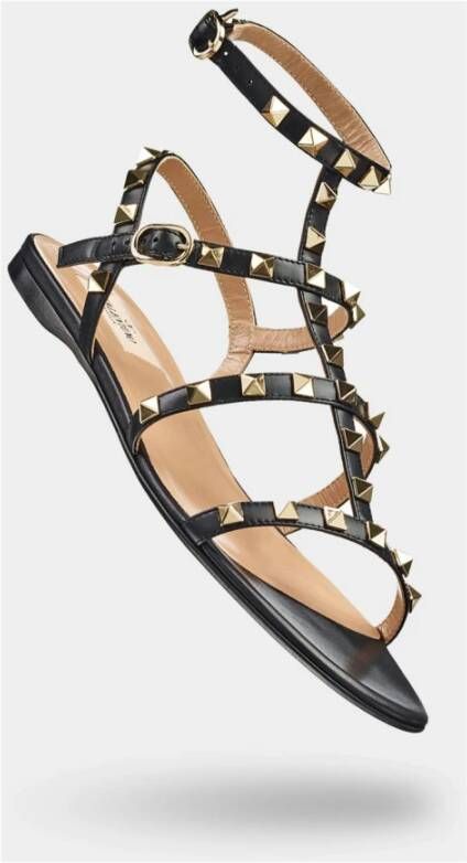 Valentino Garavani Flat Sandals Black Dames