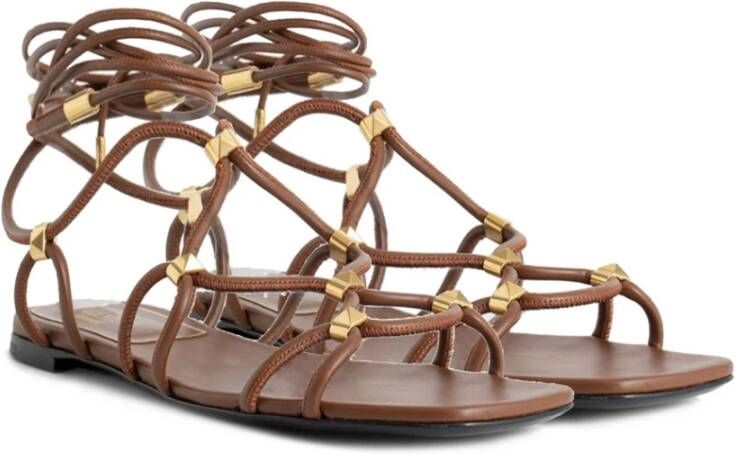 Valentino Garavani Flat Sandals Bruin Dames