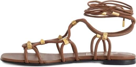 Valentino Garavani Flat Sandals Bruin Dames