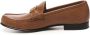 Valentino Garavani Geplet Leren Platte Schoenen Bruin - Thumbnail 2