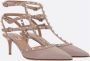 Valentino Garavani Gestudeerde leren slingback hakken Pink Dames - Thumbnail 2