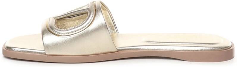 Valentino Garavani Golden VLogo Slide Sandalen