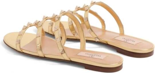 Valentino Garavani Gouden Rockstud Kooi Sandalen