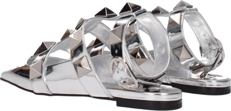 Valentino Garavani Grijze leren sandaal met studs