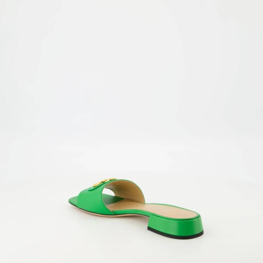 Valentino Garavani Groene leren VLogo Muiltjes Lente-Zomer 2025 Green Dames