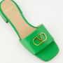 Valentino Garavani Groene leren VLogo Muiltjes Lente-Zomer 2025 Green Dames - Thumbnail 5