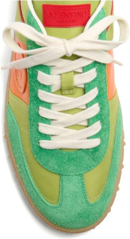 Valentino Garavani Groene Sneakers Kleurblok Ontwerp Multicolor Heren