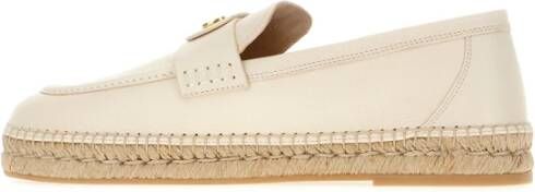 Valentino Garavani Ivory Leather VLogo Espadrilles