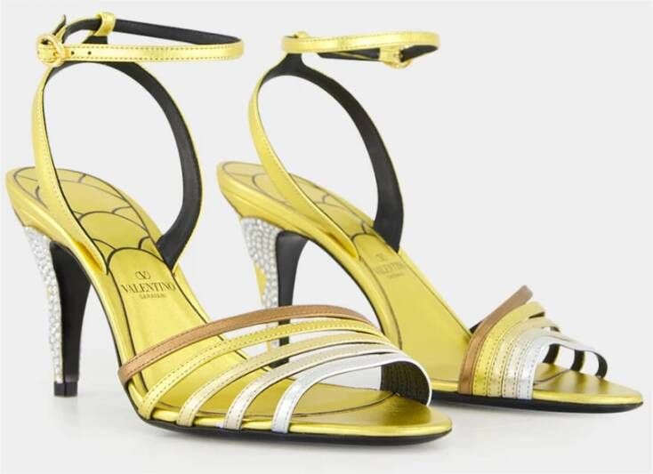 Valentino Garavani Kristalversierde Gouden Sandaal