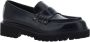 Valentino Garavani Zwarte leren platte schoenen met platinaknoppen Black Dames - Thumbnail 2
