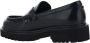 Valentino Garavani Zwarte leren platte schoenen met platinaknoppen Black Dames - Thumbnail 3