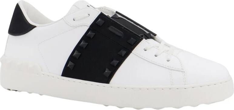 Valentino Garavani Leren sneakers met contrasterende band White Heren