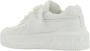 Valentino Garavani Gestudeerde Leren Sneakers met Gestructureerde Zool White Dames - Thumbnail 3