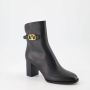 Valentino Garavani Zwarte Leren Laarzen met Decoratief VLogo Detail Black Dames - Thumbnail 2