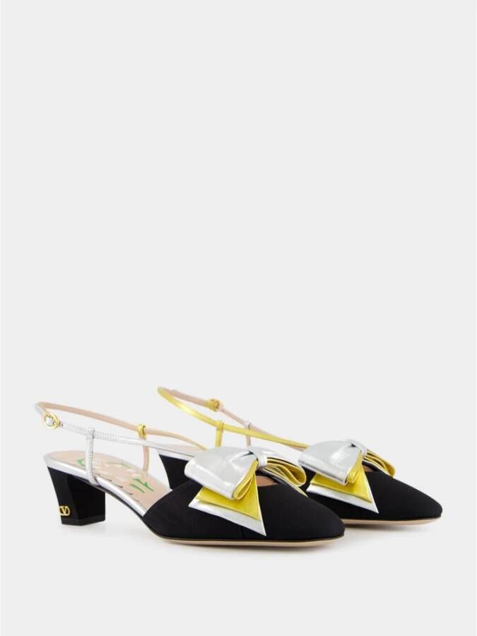 Valentino Garavani Moiré Fabric Bowow Slingback Pumps