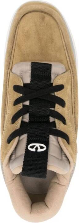 Valentino Garavani Olijfgroene Suède Veterschoenen Beige Heren