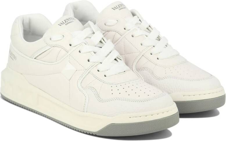 Valentino Garavani One Stud Leren Sneakers White Heren