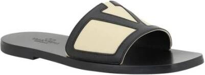 Valentino Garavani Platte zool V-logo open sandalen Black Heren