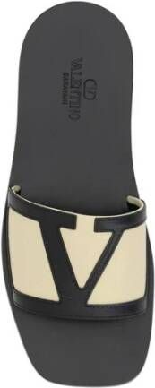 Valentino Garavani Platte zool V-logo open sandalen Black Heren